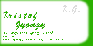 kristof gyongy business card
